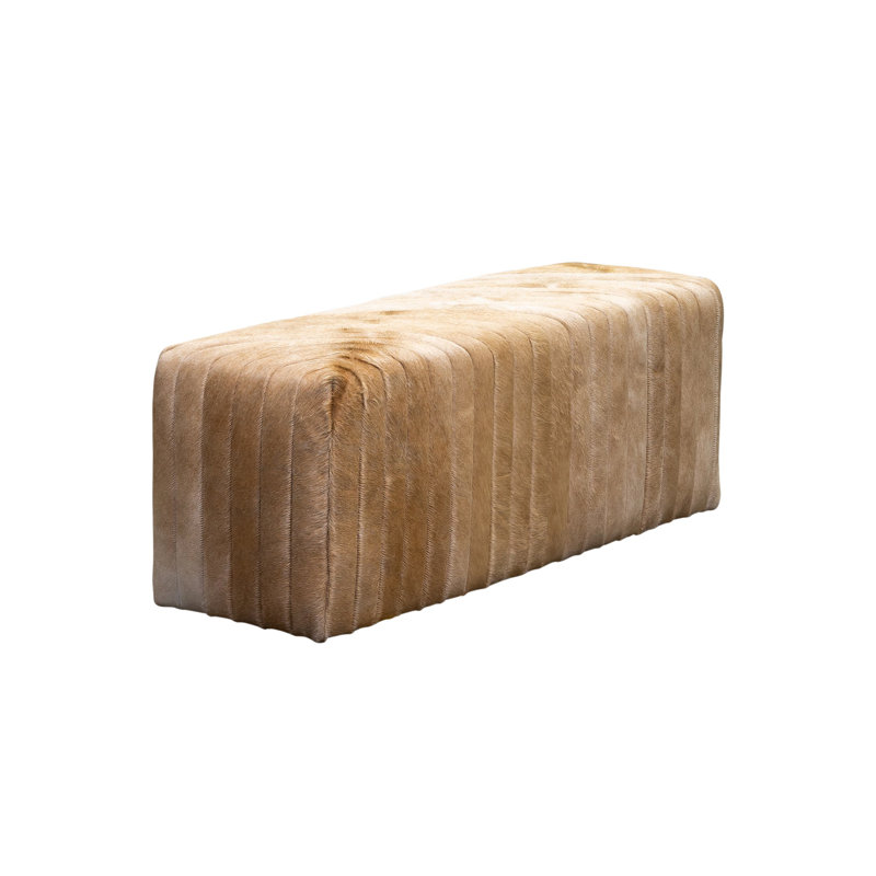Bryant Upholstered Hair On Hide Bench, Camel