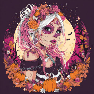 Lune d'automne, art mural toile tendue Calavera