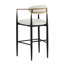 De 2 tabourets de comptoir - Revêtement beige et base en fer noir Bar Duo similicuir