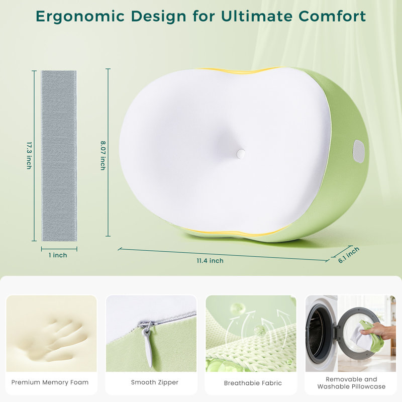 Oreiller de genou Owlprince pour dormeurs latéraux, coussin de positionnement des jambes en mousse à mémoire de forme rafraîchissant pour soulager la sciatique, les douleurs aux genoux, au dos, aux jambes et aux hanches, vert
