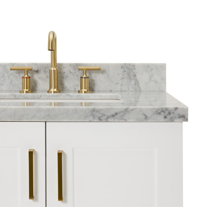 ARIEL TAYLOR 43 IN RIGHT OFFSET RECTANGLE SINK VANITY, White, Rectangle, Right