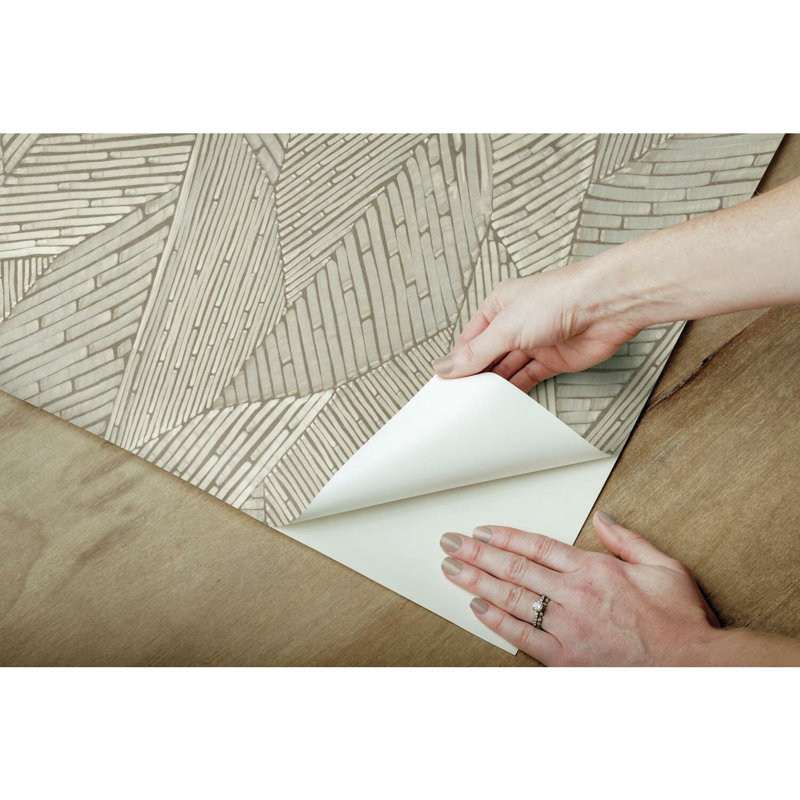 Rouleau de papier peint autocollant Eastford, Brun / taupe