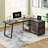 Shaped Computer Desk With 3 Drawers & Storage Shelves, Reversible Corner Desk for Home Office-1209322120-1250256046