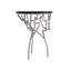 Table d'appoint Twig - marbre noir et métal recyclé - base sculpturale argent 