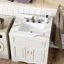 Comptoir de meuble-lavabo 31 po - blanc avec lavabo rectangulaire et dosseret de 4 po inclus salle de bain veines séduisantes 31 po