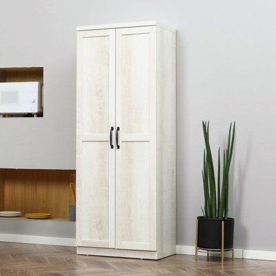 Buzia 63" 2-Door Kitchen Pantry, Freestanding Storage Cabinet with 5-tier Shelving and 2 Adjustable Shelves