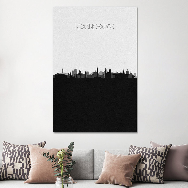 Krasnoyarsk, Russia City Skyline by Ayse Deniz Akerman - Print on Canvas, Wrapped Canvas