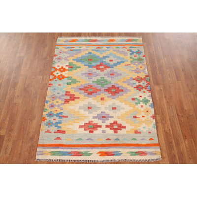 Reversible Wool Kilim Oriental Rug 4x5