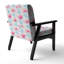 White And Pink Geometric - Upholstered Patterned Accent Arm Chair