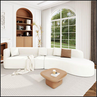 Grand canapé modulaire moderne 2 pièces avec 3 coussins, parfait pour le salon et la chambre à coucher