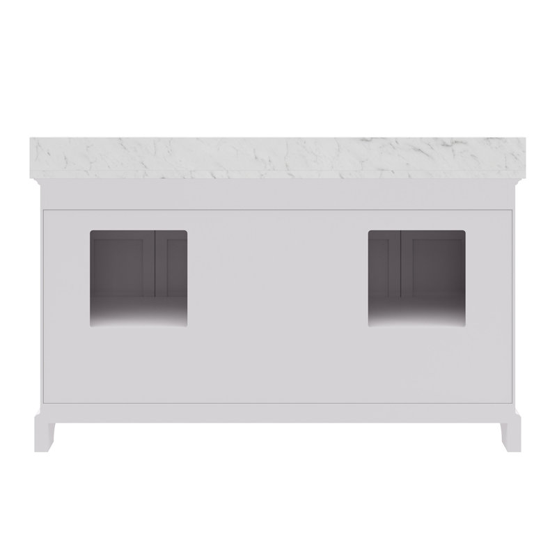 Derby 72'' W Double Vanity, White, 60"