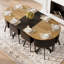 Modern 9-piece Dining Table Set, Mdf Two-tone Industrial Design For Kitchen