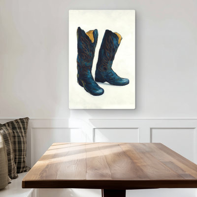 Leather Cowboy Boots - Western Metal Print for Home Decor