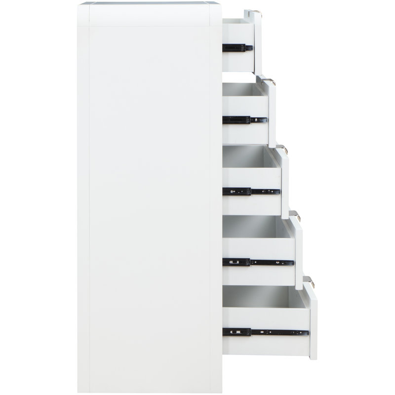 Commode 5 tiroirs Tico, Blanc