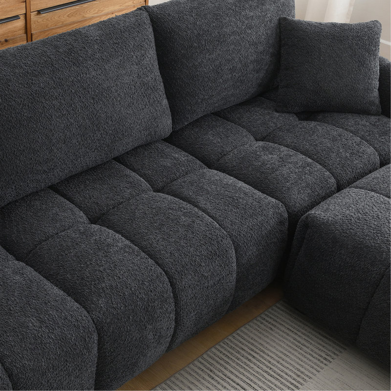 Canapé modulaire 110 po, Bouclé noir