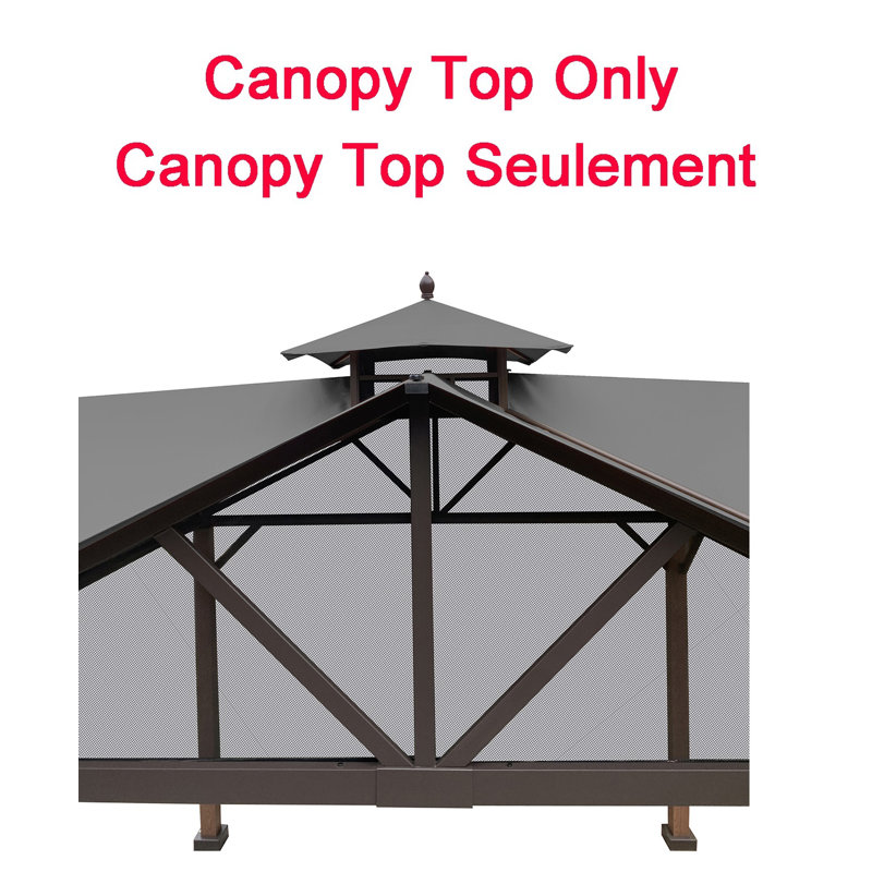 Gray Replacement Canopy Top for 12-ft Gazebo