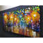 Night Rainy Street - peinture sur toile tendue tendue - acrylique