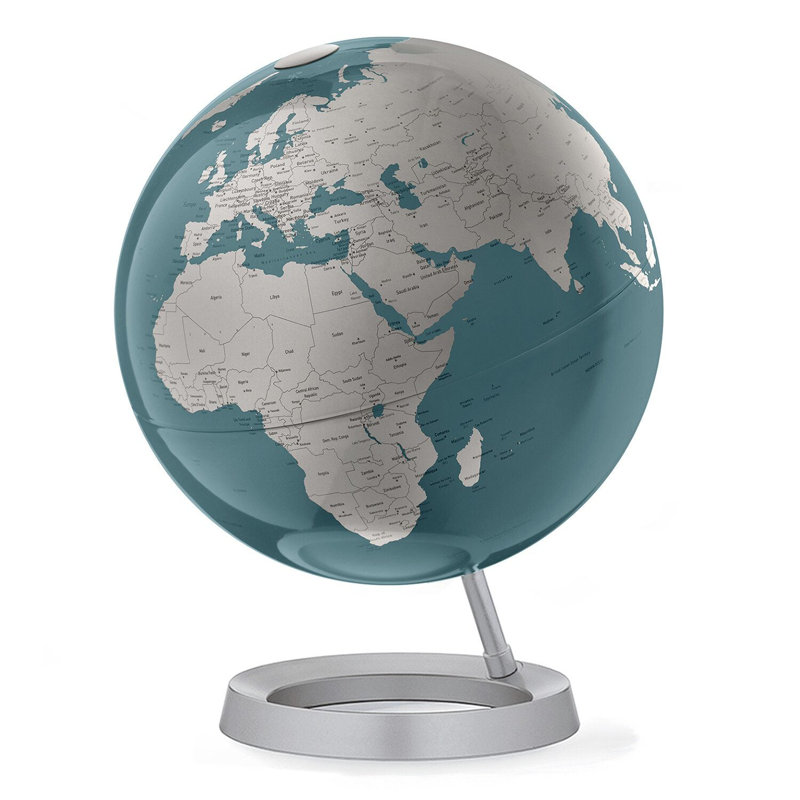 Iconic 12-inch Designer Globe - Almond Minimalist Map, Inclination Mount