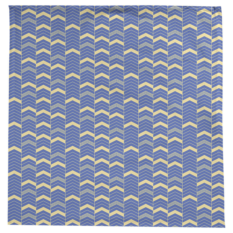 Nappe à chevrons à traits Stephenie, Bleu / Jaune
