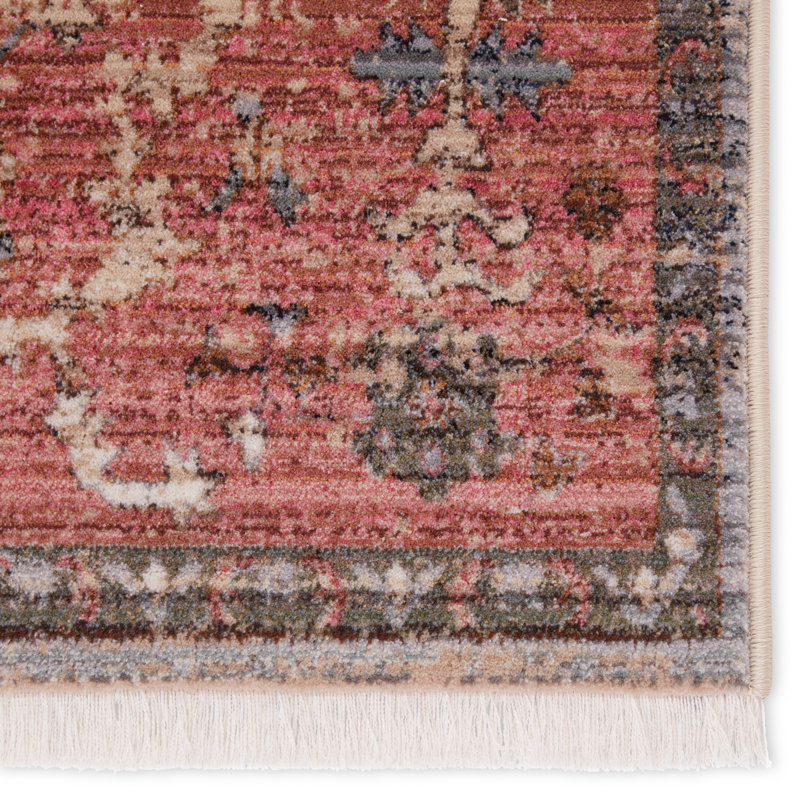 Tapis oriental rose / gris / beige Finnuala, Rectangle 8 pi x 10 pi 6 po