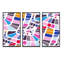 Abstrait motif géométrique rétro I - reproduction de cadre photo sur toile 3 pièces-1050624960-1050624963