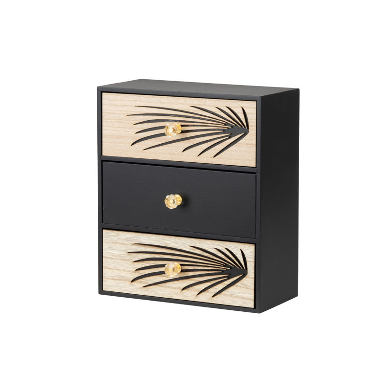 Carving Jewellery Box, Black/Natural