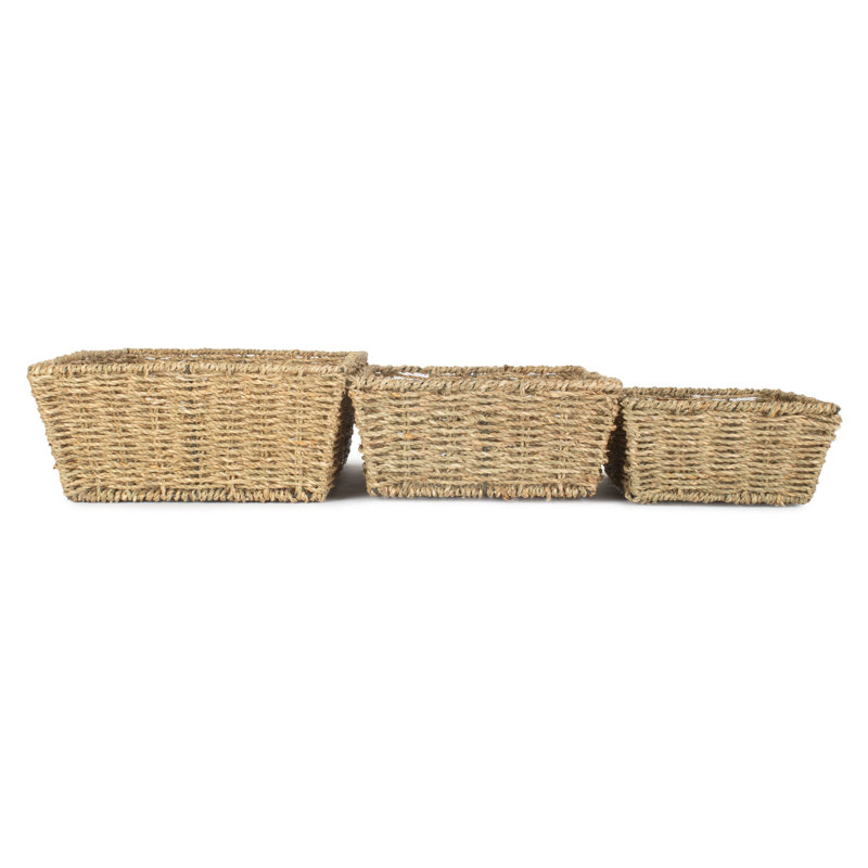 Fieldon 3 Piece Seagrass Storage Tray Set