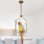 Luminaire suspendu perroquet à 1 lumière de style Tiffany