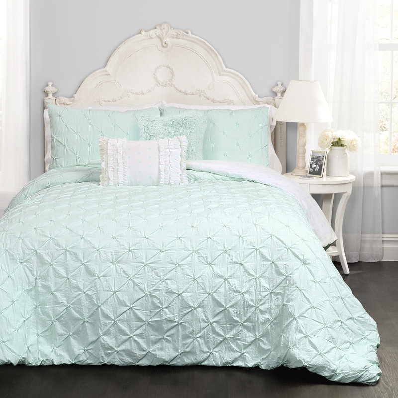 Ravello Microfiber Comforter Set, Full Comforter+2 Standard Shams+ 2 Throw Pillows, Light Gray