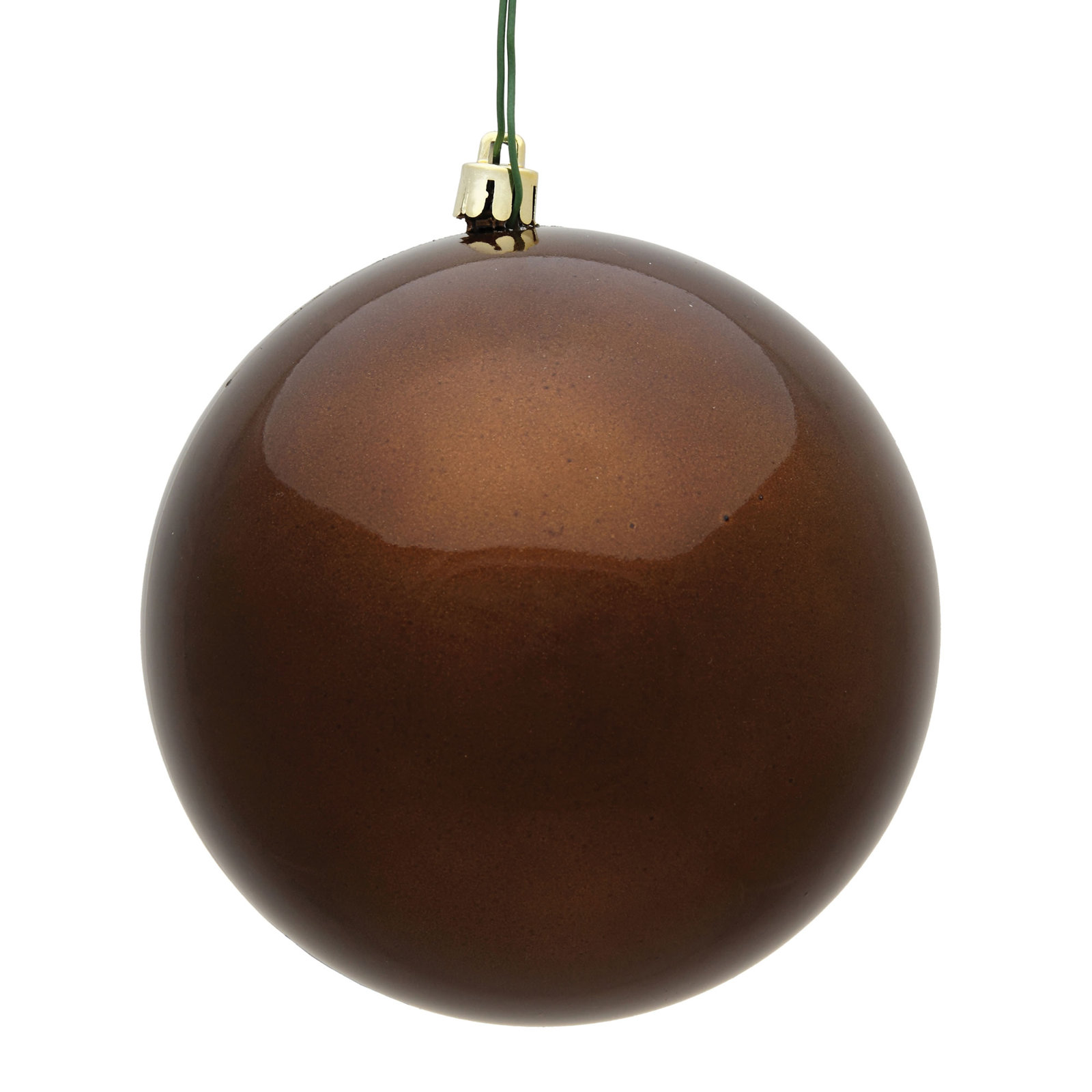 Holiday Décor Ball Ornament, 3" H x 3" W x 3" D, Mocha