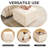 Cube Storage Ottoman,  Multi-Functional Footrest, Corduroy Beige-1988488526-1988488528