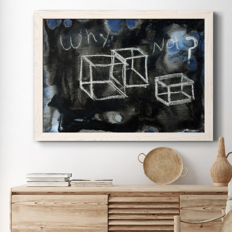 «Cubist Question», reproduction sur toile encadrée, H 31,5 po x l 23,5 po x P 1,5 po, Cadre blanc