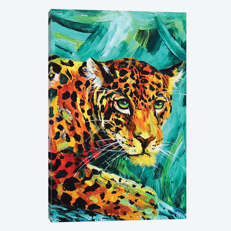 « jaguar », impression sur toile, H 60 po x l 40po x P 1,5 po, Pas de tapis, Toile tendue