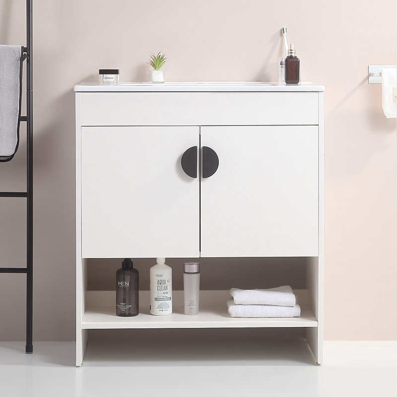 Compact Wall-mounted Solid Wood Vanity For Small Spaces