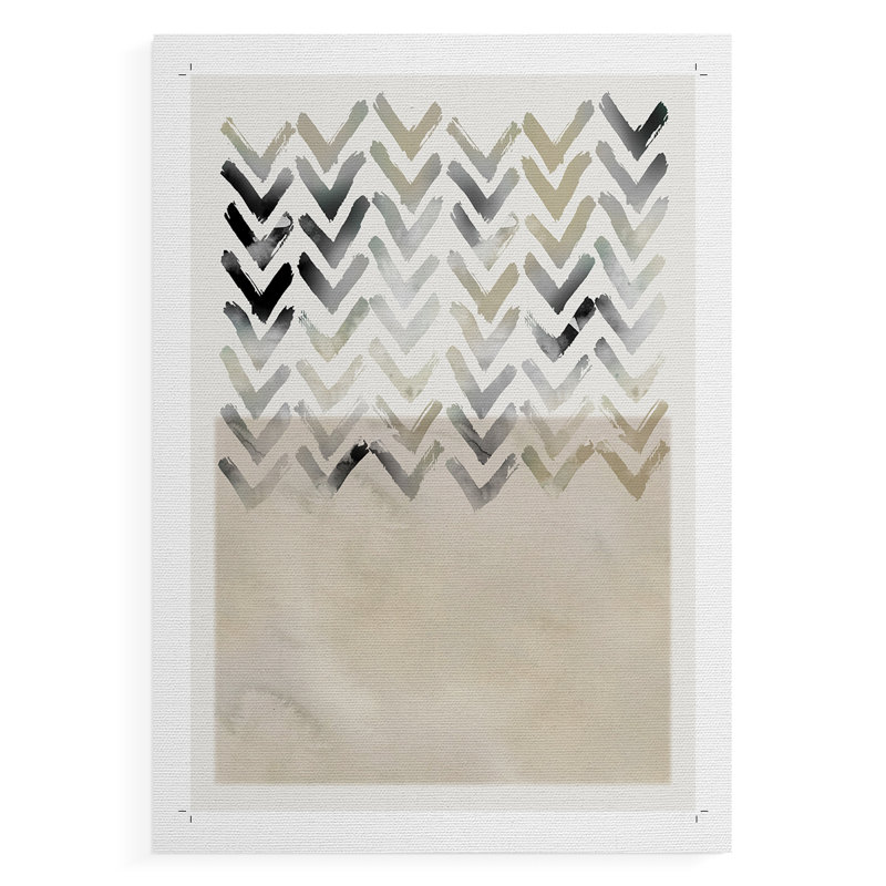 Chevron neutre - impression sur toile seulement - non encadrée, H 27 po x l 18 po