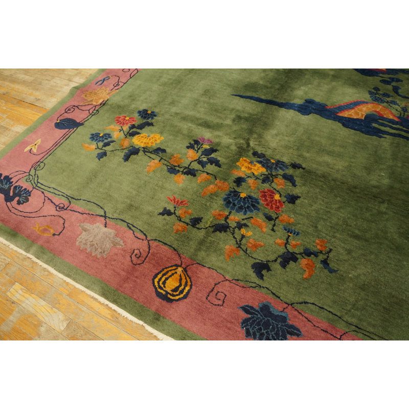 Tapis art déco chinois en laine antique