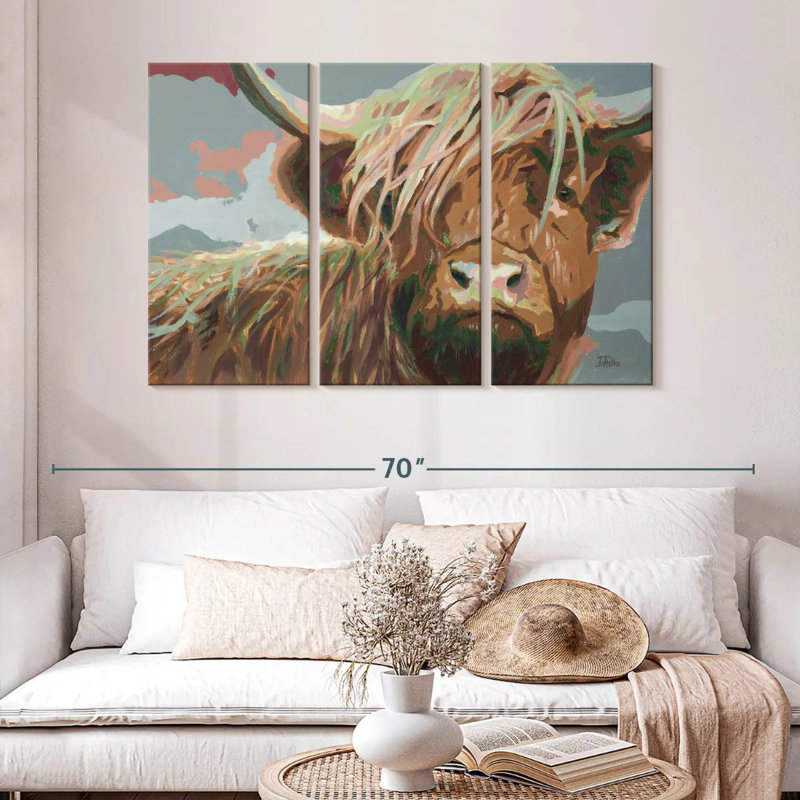 Brampt Serious Highland Cow, H 32 po x l 50 po