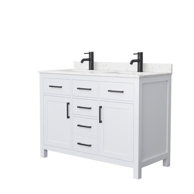 Beckett 48" Freestanding Double Bathroom Vanity with Cultured Marble Top