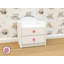Szn01 bedside table, white, pink handle