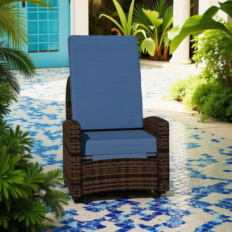 Chaise longue en rotin inclinable PE
