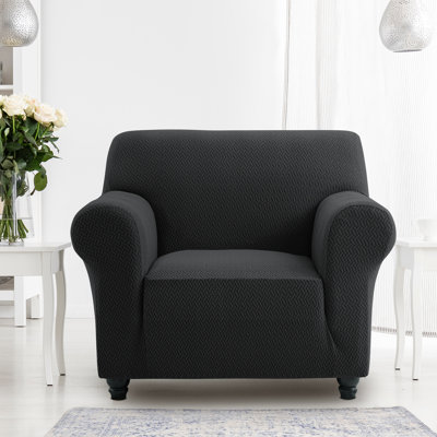 Durable Spandex Stretch Sofa Cover - Jacquard Pattern Sofa Slipcover & Furniture Protector
