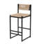 Tabourets de bar de cuisine avec repose-pieds, ensemble de 2 chaises de salle à manger en corde de papier tressée, tabouret de bar hauteur comptoir (Style B et Miel)