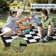 Outdoor Rug for Patio Large Modern Reversible Floor Mat, Foldable Lightweight Plastic Straw RV Carpet, Geometric Plaid Indoor Outdoor Blanket