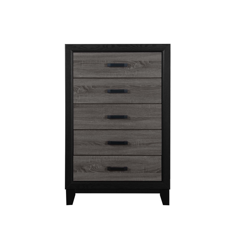 Commode verticale en bois manufacturé avec 5 tiroirs