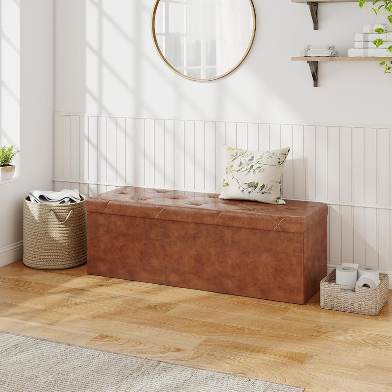 Repose-pieds de 43 po avec banc de rangement et repose-pieds