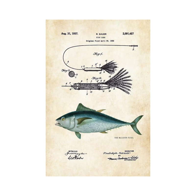 " Bluefin Tuna Fishing Lure " by Patent77, 18" H x 12" W x 1.5" D