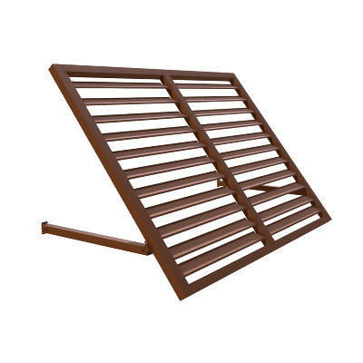 Auvent métallique fixe Awntech Bahama, 234 cm (L) x 61 cm (H) x 91 cm (P), cuivre
