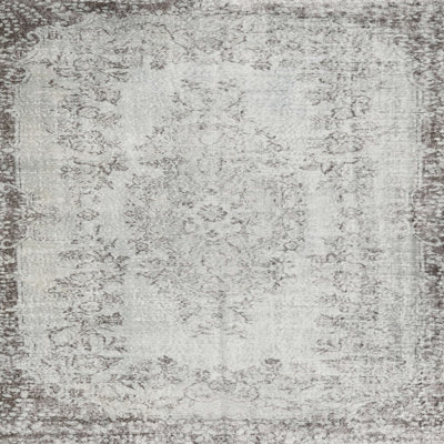 Laine orientale beige/Tapis décoratif grise