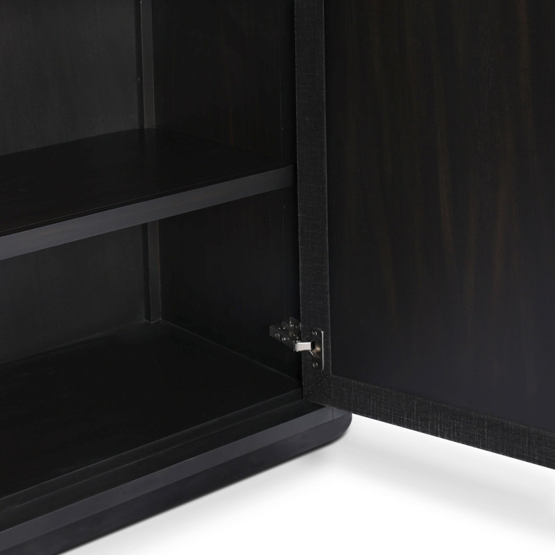 Berlin Cabinet-Black Linen, Black Linen