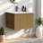 Modern Oak Bathroom Vanity With Ceramic Sink, Space-saving Design